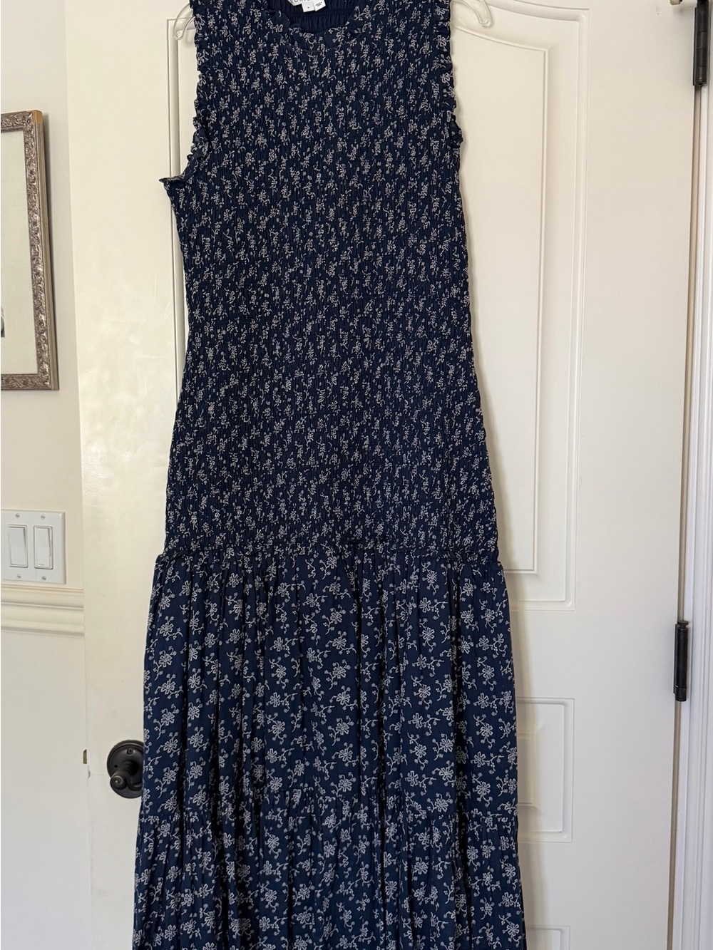Veronica Beard Navy and White Floral Maxi Dress 6